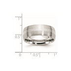 Chisel Cobalt Sterling Silver Inlay Satin 8mm Band