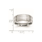 Chisel Cobalt Sterling Silver Inlay Satin and Polished Beveled Edge 8mm Band
