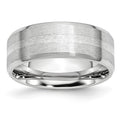 Chisel Cobalt Sterling Silver Inlay Satin and Polished Beveled Edge 8mm Band