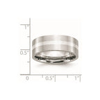 Cobalt Sterling Silver Inlay Satin 8mm Flat Band