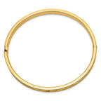 14k 4/16 Oversize Diamond-cut Concave 6.00mm Hinged Oval Bangle Bracelet