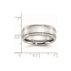 Chisel Cobalt Sterling Silver Inlay Satin and Polished 8mm Band