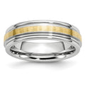 Chisel Cobalt 14k Gold Inlay Satin and Polished 6mm Band