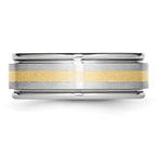 Chisel Cobalt 14k Gold Inlay Satin and Polished 8mm Band