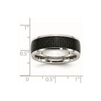 Chisel Cobalt Polished Black Carbon Fiber Inlay 8mm Band