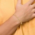 14K 3mm Concave Anchor with Lobster Clasp Bracelet