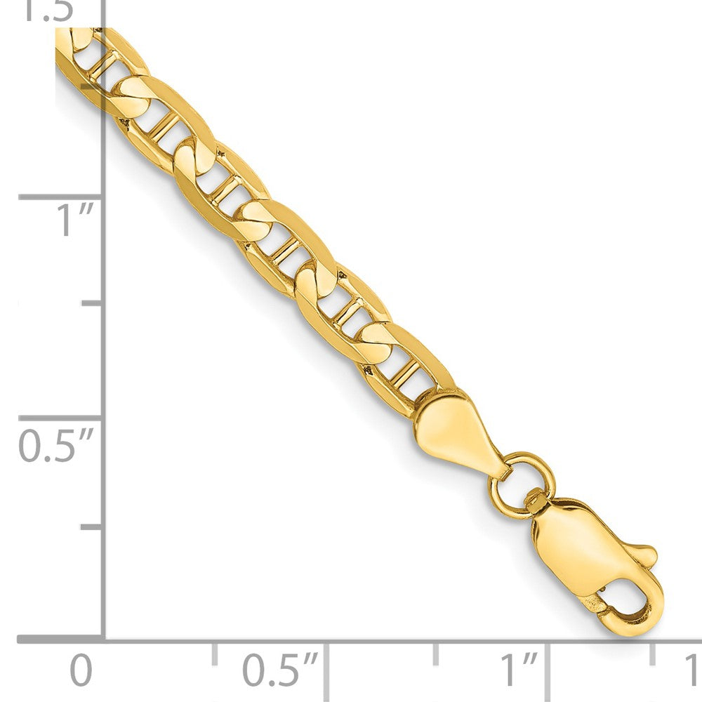 14K 3.75mm Concave Anchor with Lobster Clasp Bracelet