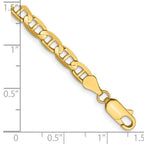 14K 4.5mm Concave Anchor with Lobster Clasp Bracelet