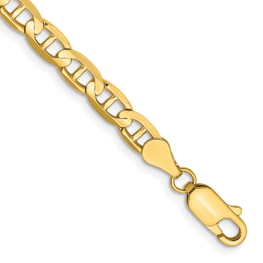 14K 4.5mm Concave Anchor with Lobster Clasp Bracelet