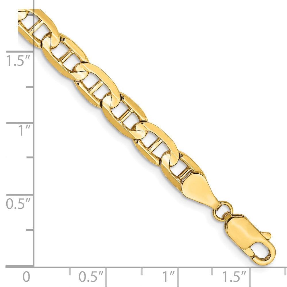14K 5.25mm Concave Anchor with Lobster Clasp Bracelet