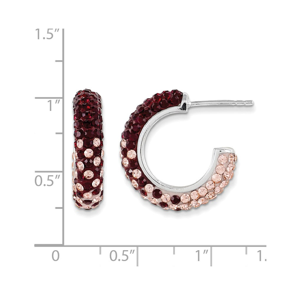 Sterling Silver Crystal Hoop Earrings