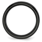Chisel Ceramic Black Faceted Beveled Edge 8mm Polished Band