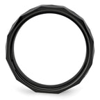 Chisel Ceramic Faceted Black 8mm Polished Beveled Edge Band