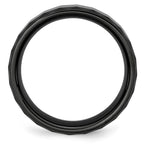 Chisel Ceramic Black Faceted 8mm Polished Beveled Edge Band