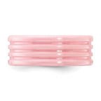 Ceramic Pink Grooved 8mm Polished Band