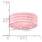 Ceramic Pink Grooved 8mm Polished Band