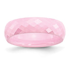 Chisel Ceramic Pink Faceted 6mm Polished Band
