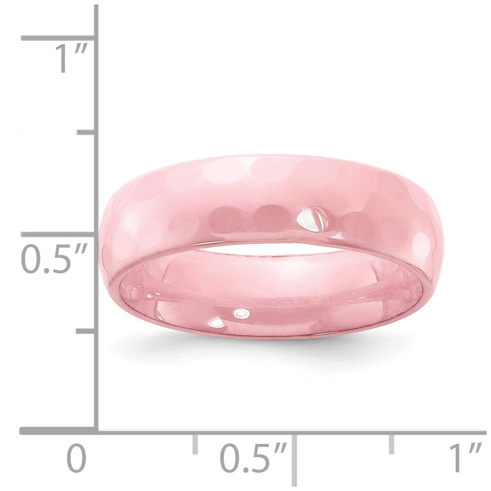 Ceramic Pink Faceted 6mm Polished Band