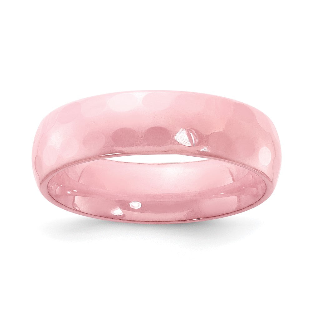 Ceramic Pink Faceted 6mm Polished Band