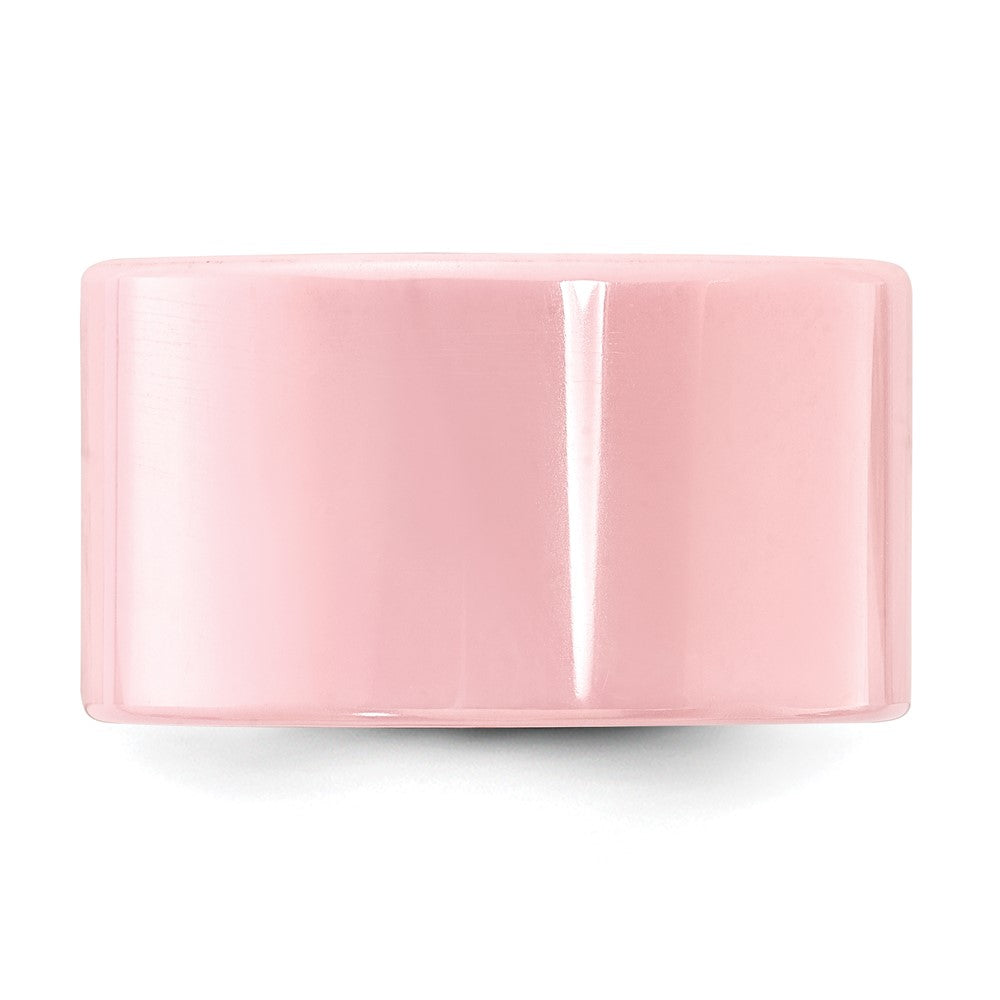 Ceramic Pink Flat 12mm Polished Band