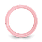 Ceramic Pink Faceted 8mm Polished Band