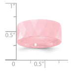 Ceramic Pink Faceted 8mm Polished Band