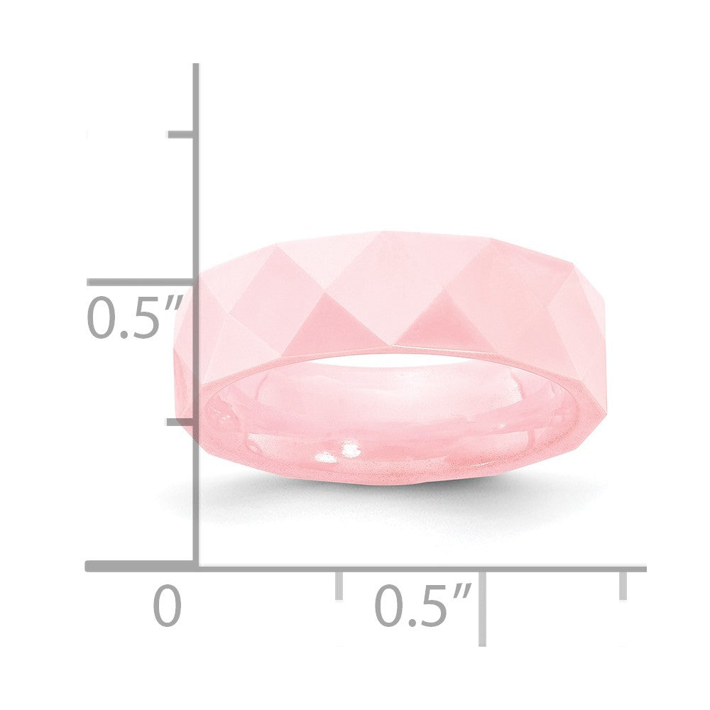 Ceramic Pink Faceted 5.5mm Polished Band