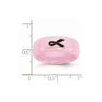 Chisel Ceramic Pink Black Laser Accented Ribbon 8mm Polished Band