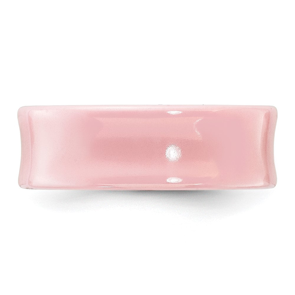 Ceramic Pink Concave 7mm Polished Band