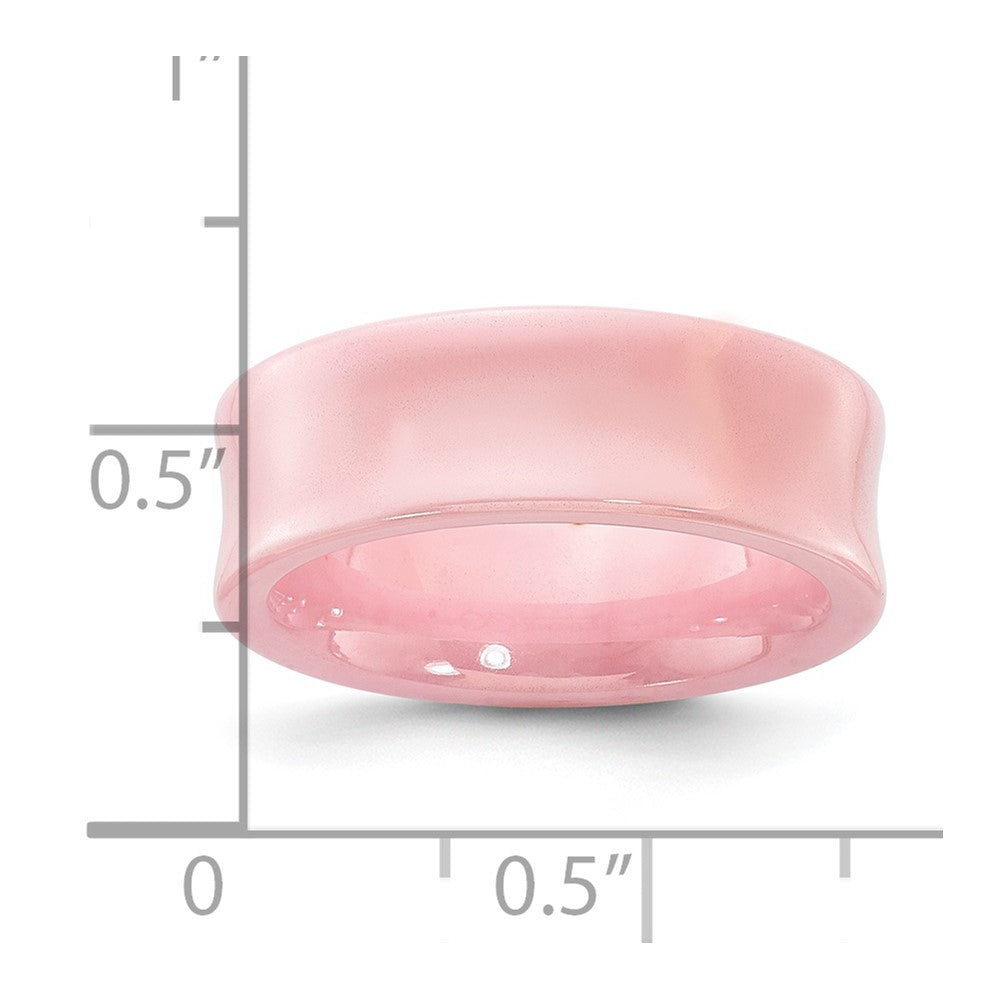 Ceramic Pink Concave 7mm Polished Band