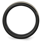 Chisel Ceramic Flat Black with 14k Gold Inlay 8mm Polished Band