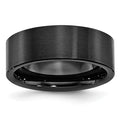 Chisel Black Ceramic Flat 8mm Brushed Band