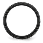 Chisel Ceramic Black Faceted 7.5mm Polished Band