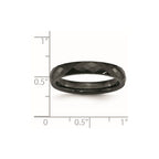 Chisel Ceramic Black 4mm Faceted Polished Band