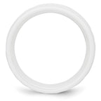 Chisel Ceramic White 6mm Faceted Polished Band