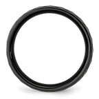 Chisel Ceramic Black 6mm Faceted Polished Band