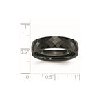 Chisel Ceramic Black 6mm Faceted Polished Band