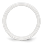 Chisel Ceramic White Faceted 8mm Polished Band
