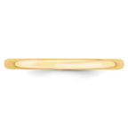 14k Yellow Gold 2mm Lightweight Comfort Fit Wedding Band