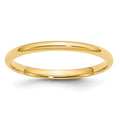 14k Yellow Gold 2mm Lightweight Comfort Fit Wedding Band