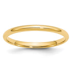 14k Yellow Gold 2mm Lightweight Comfort Fit Wedding Band