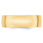 14k Yellow Gold 7mm Lightweight Comfort Fit Wedding Band