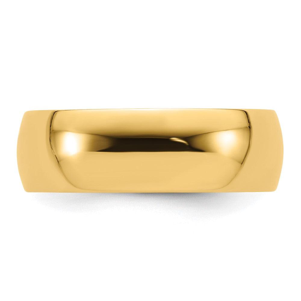 14k Yellow Gold 7mm Lightweight Comfort Fit Wedding Band