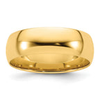 14k Yellow Gold 7mm Lightweight Comfort Fit Wedding Band