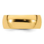 14k Yellow Gold 8mm Lightweight Comfort Fit Wedding Band