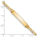 14k Polished Solid Chain/Solid Plate Anchor Link 25x5mm Plate 7 inch ID Bracelet