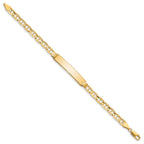 14k Polished Solid Chain/Solid Plate Anchor Link 34x7mm Plate 7 inch ID Bracelet