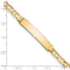 14k Polished Solid Chain/Solid Plate Anchor Link 34x7mm Plate 7 inch ID Bracelet