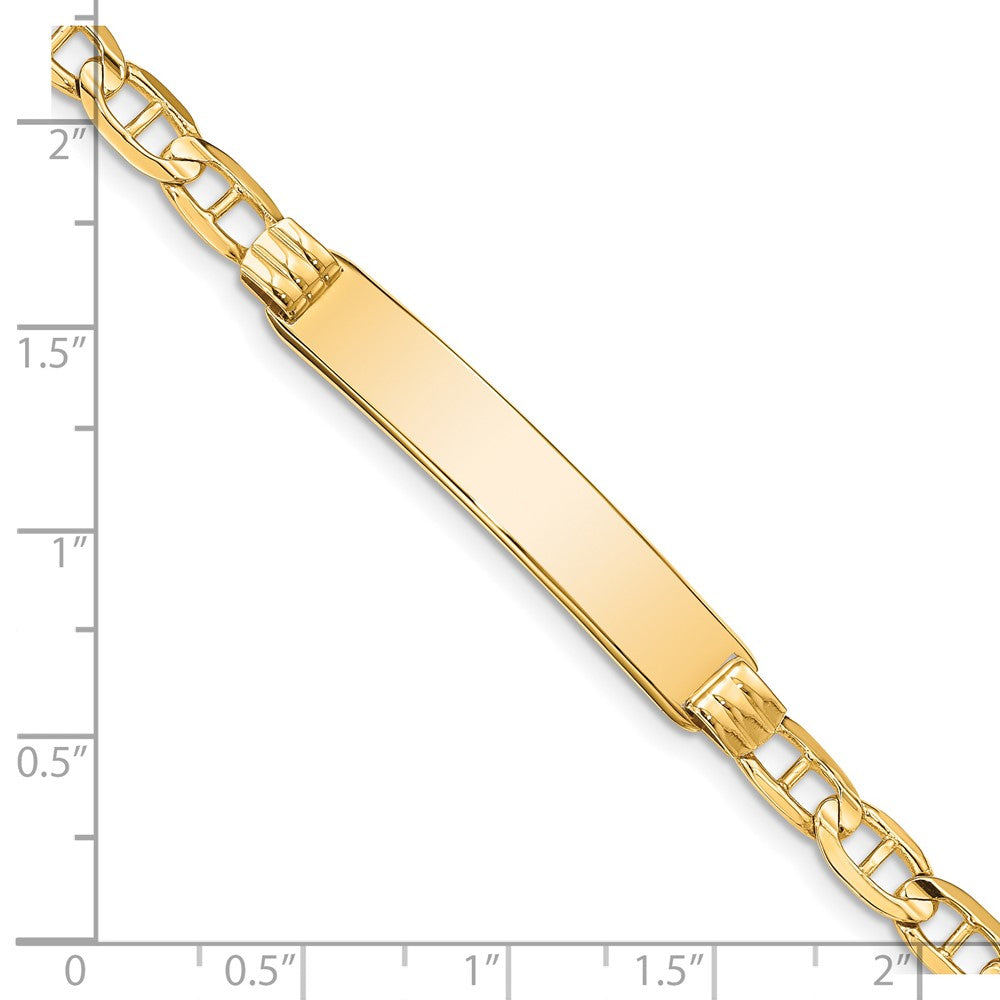 14k Polished Solid Chain/Solid Plate Anchor Link 34x7mm Plate 8 inch ID Bracelet