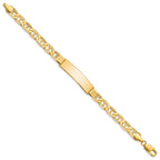 14k Polished Solid Chain/Solid Plate Anchor Link 37x10mm Plate 8 inch ID Bracelet